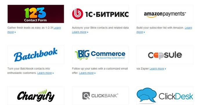 GetResponse vs MailChimp: third party integrations