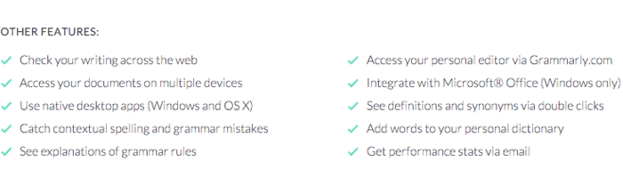 Grammarly features for students and teachers