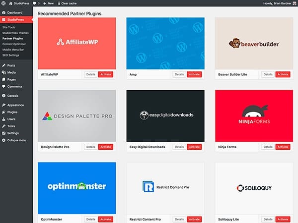 Partner Plugins of StudioPress Sites