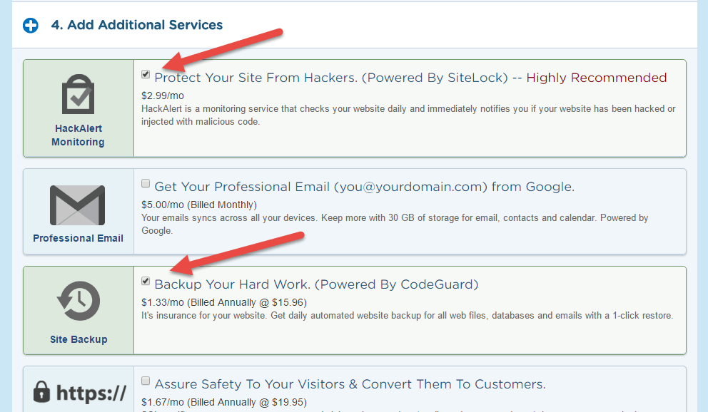 uncheck additional pauidservices when pourchasing Hostgator 1 cent hosting