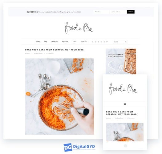 Foodie pro theme review: mobile responsive test