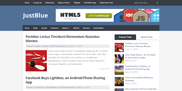 free seo wp themes with blog layout and ad space
