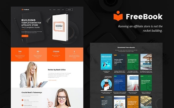Free responsive WordPress theme with landing page feature
