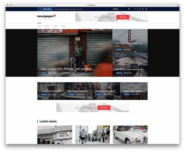 Newspaper X: Best Free Responsive  WordPress news theme with ad space