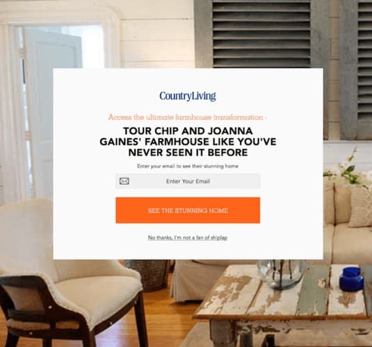 Popup personalization example 1
