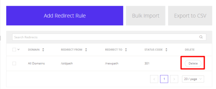 Kinsta manage redirects