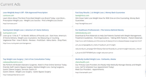 Current ad preview for SpyFu
