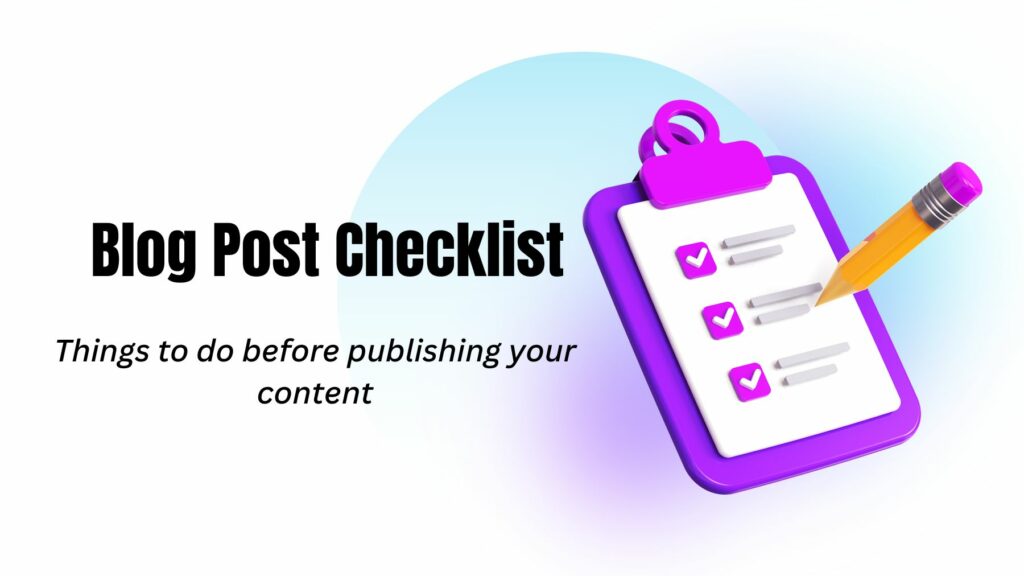 Blog Post Checklist for SEO