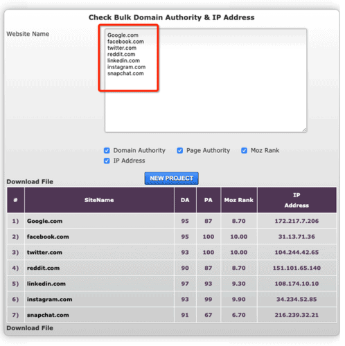 bulk DA PA checker tools