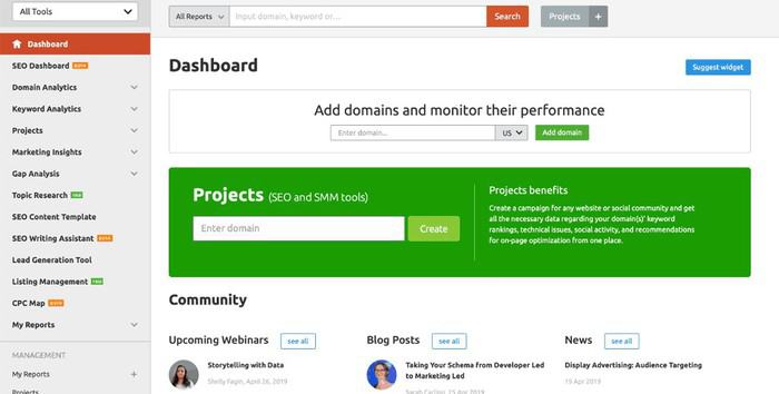 semrush dashboard 1
