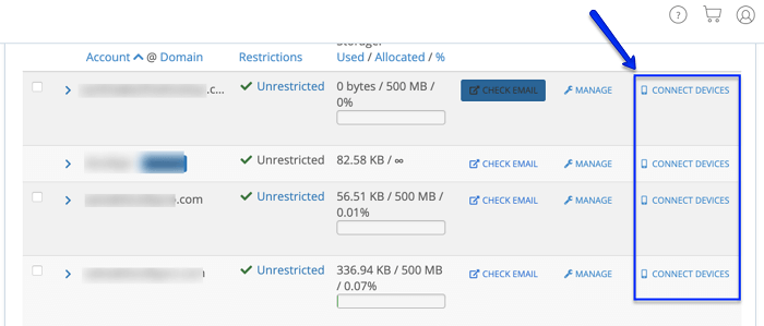 access the email account dashboard