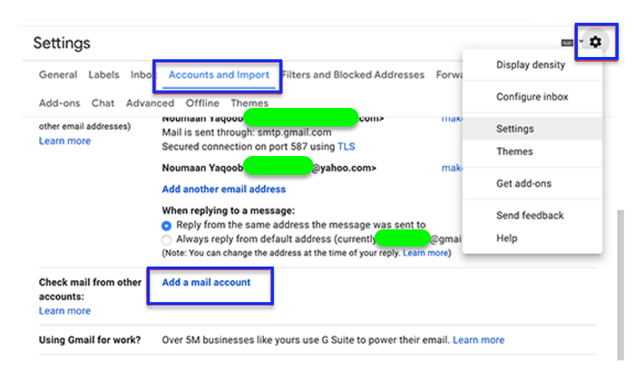 add a mail account in bluehost