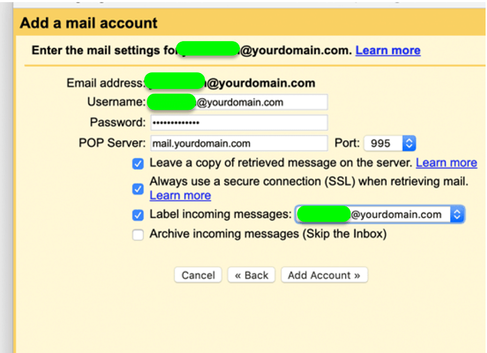 create and name your email address