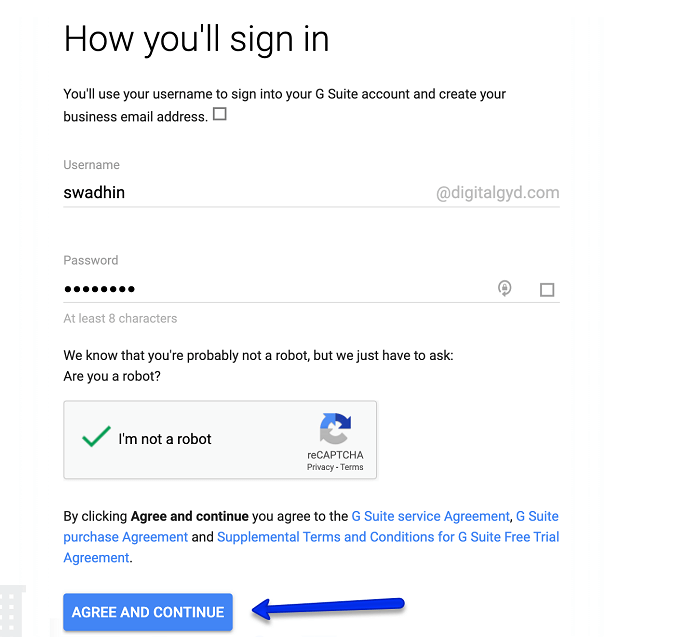 login to your G Suite account