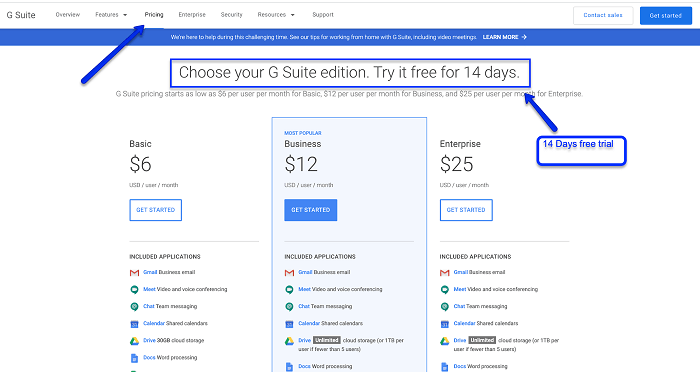 G Suite Pricing