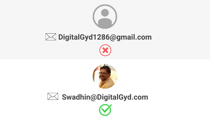 Personal vs Professional email address with example