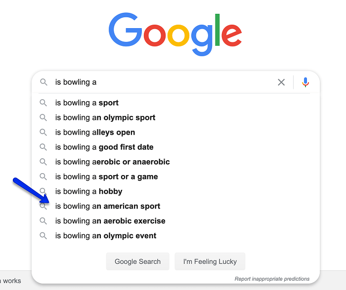 find content ideas from google search