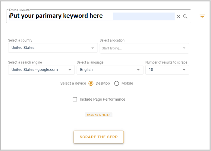 SERP analysing tool
