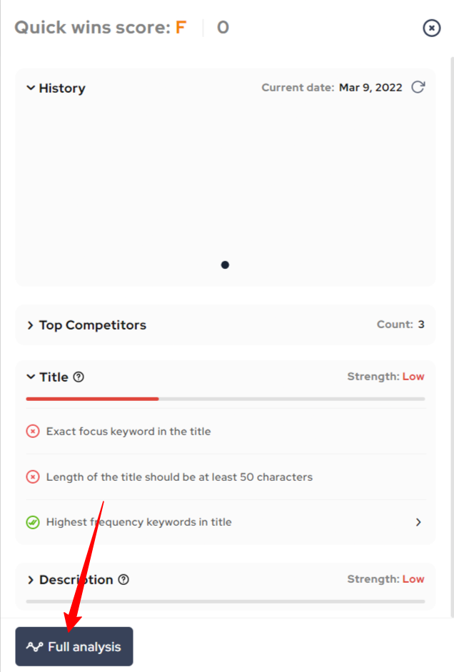 full analysis quick wins tool