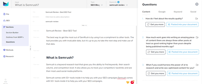 questions outranking
