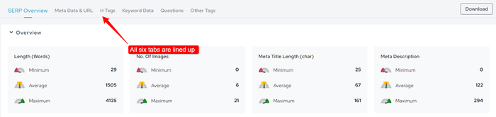 serp tool tabs outranking