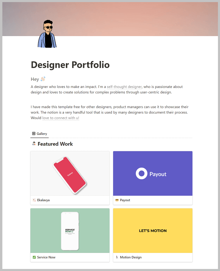 design portfolio for content creators