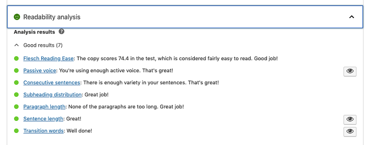 Rank Math vs. Yoast SEO: Yoast Content Analysis