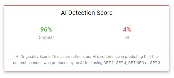 Originality.AI Test 5 second person tone of voice test