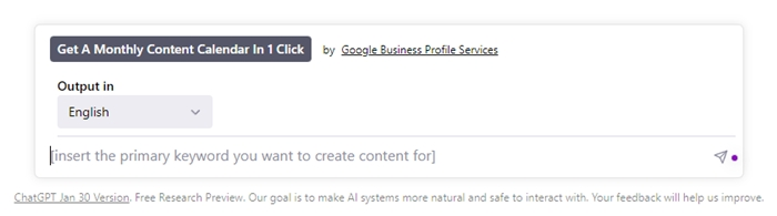 AIPRM for ChatGPT input data