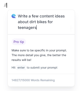 Compose AI content ideas