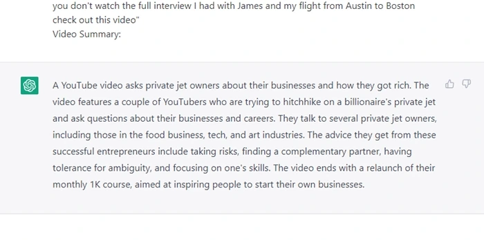 YouTube Summary with ChatGPT Video Transcript Summary